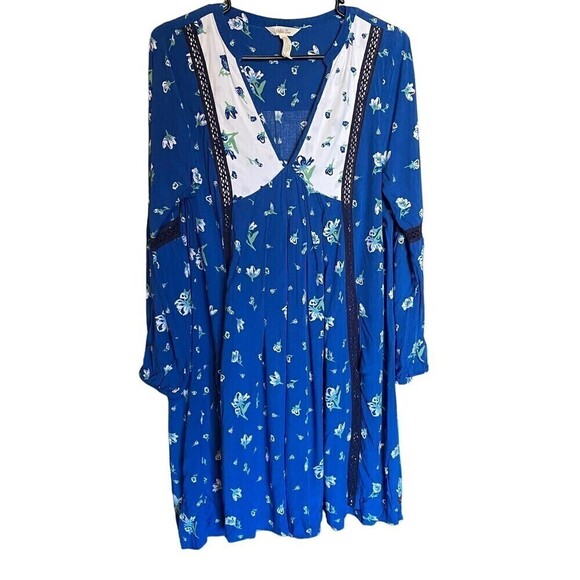 Matilda Jane Dress Day Tripping Womens Size Small Blue White Boho Floral - Picture 1 of 9